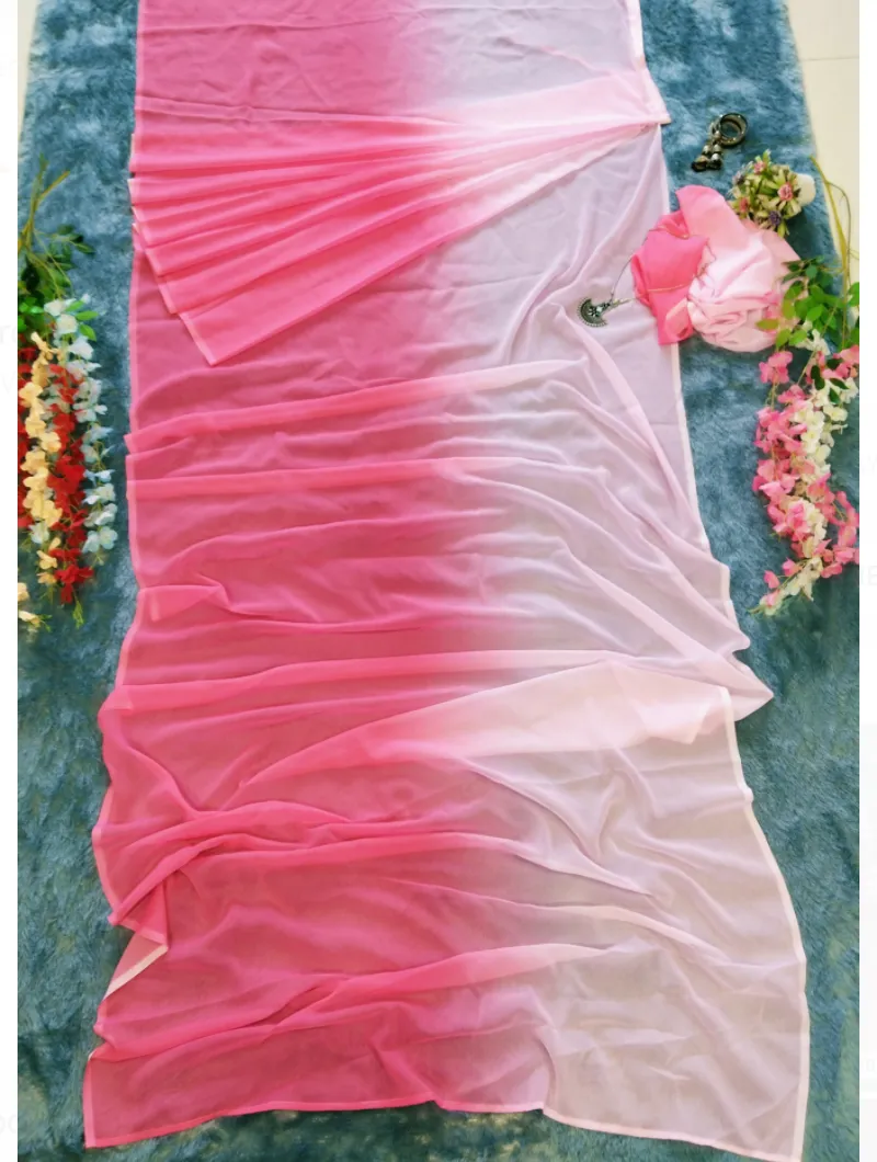 1 Min Ready to Wear Pink White Stitched Saree