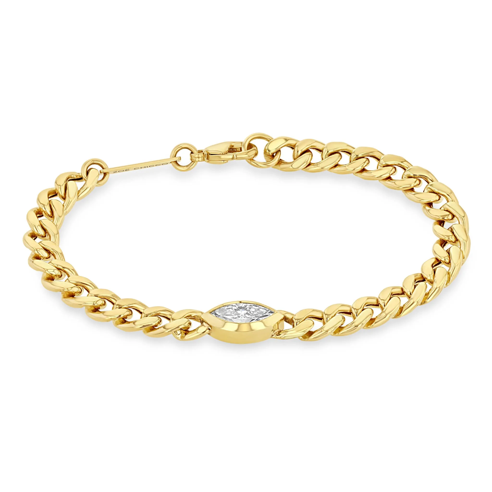 1.01 ctw Marquise Diamond Large Curb Chain Bracelet