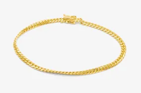 14K Gold Miami Chain Bracelet | Solid 14K Gold Finished Bracelet