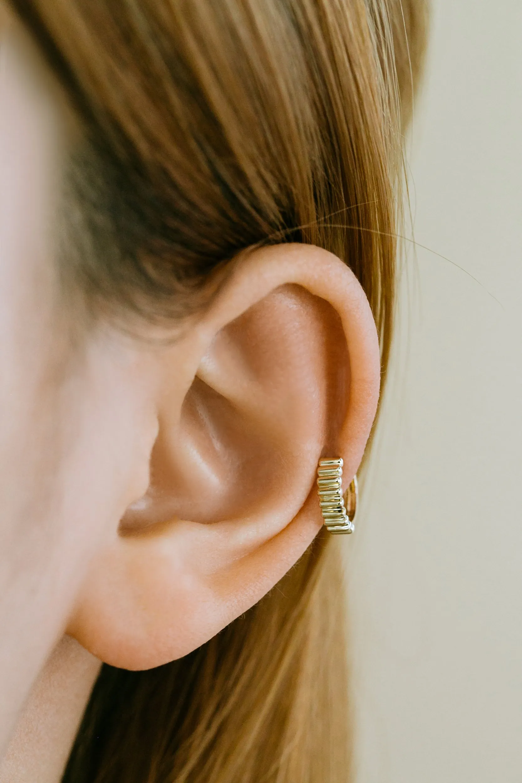 14K Solid Gold Winkle Earring Hoop Ring