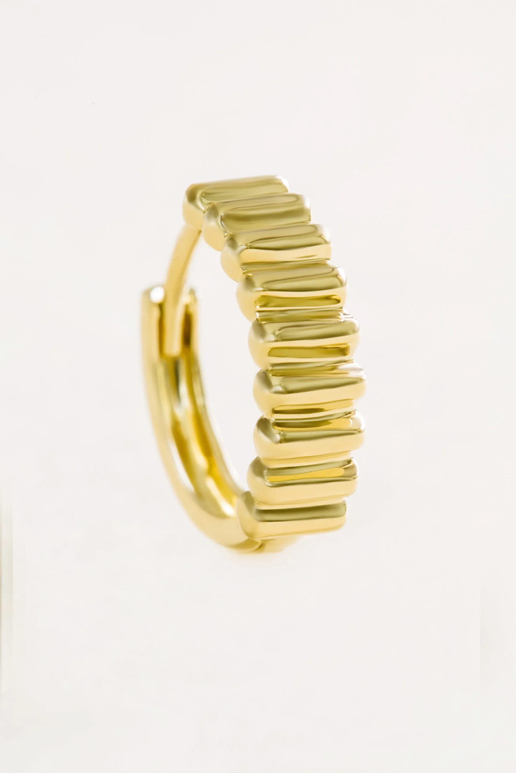 14K Solid Gold Winkle Earring Hoop Ring