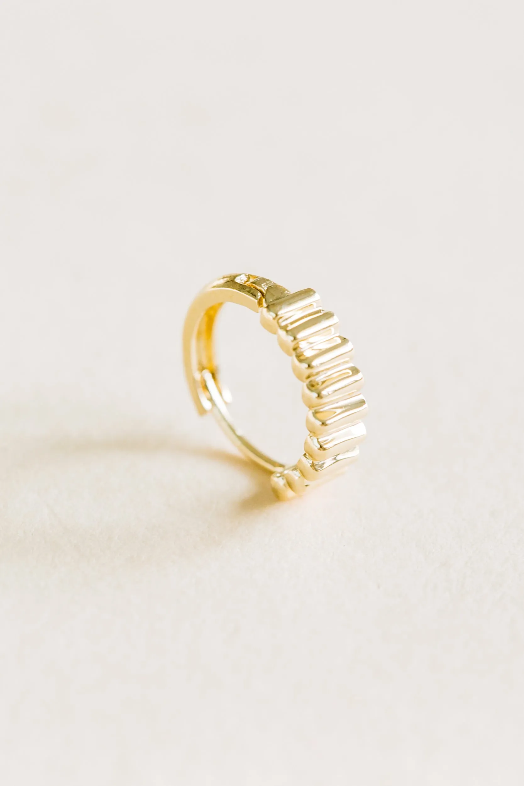 14K Solid Gold Winkle Earring Hoop Ring