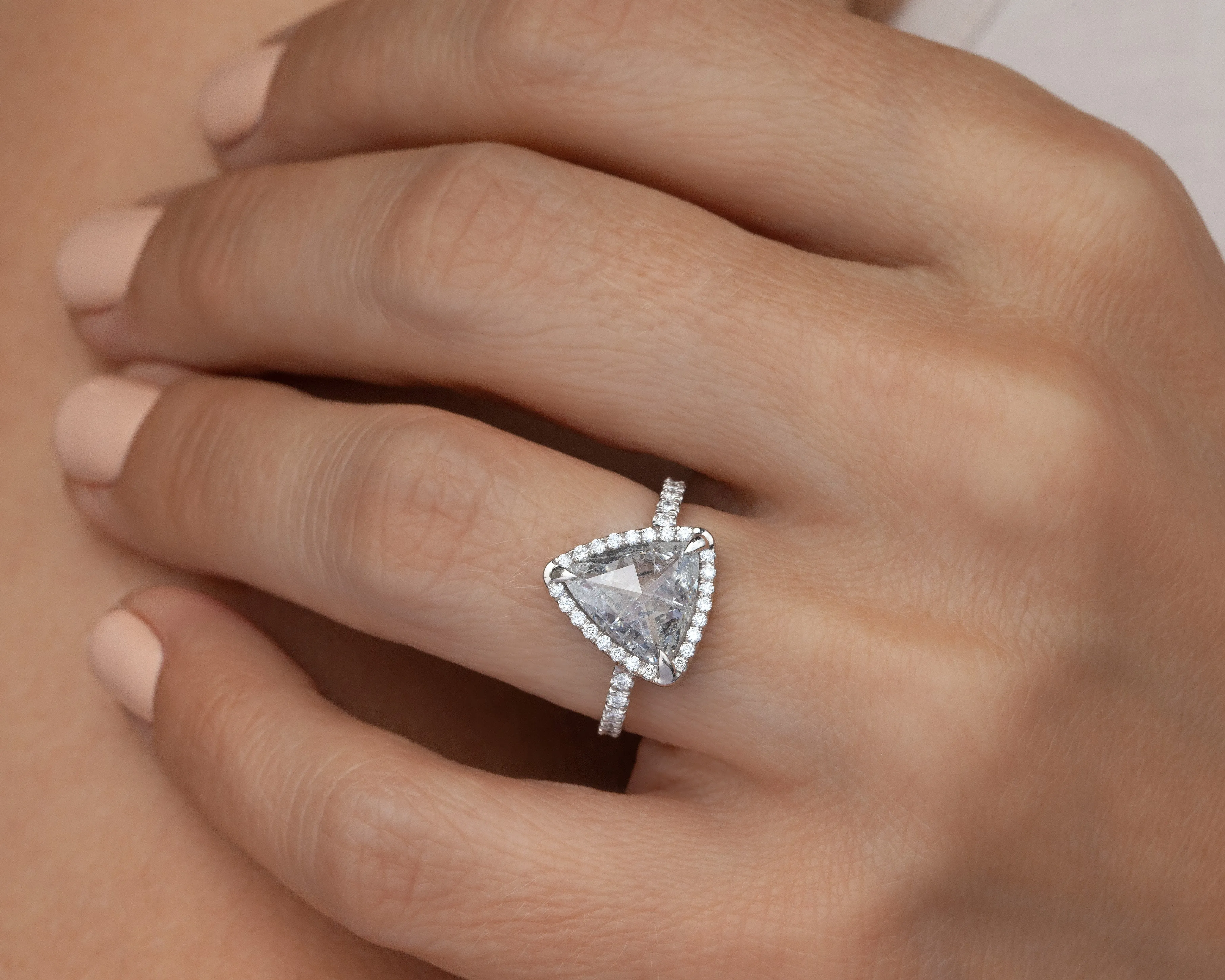 1.83-Carat Salt and Pepper Trillion Diamond Ring (Ready to Ship)