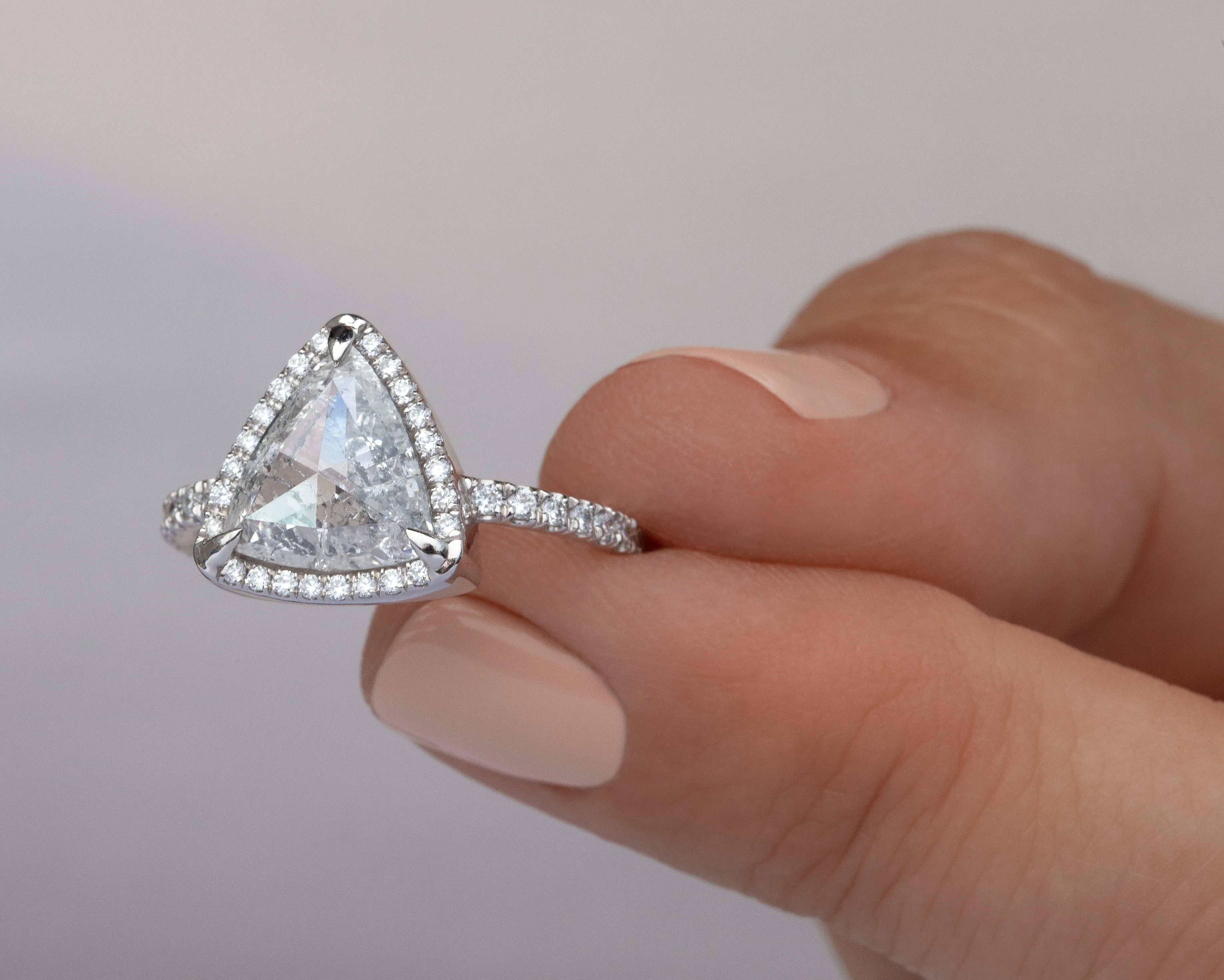 1.83-Carat Salt and Pepper Trillion Diamond Ring (Ready to Ship)