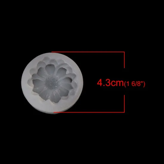 2 Resin FLOWER MOLDS, Silicone Mold 1.5 diameter, tol1431