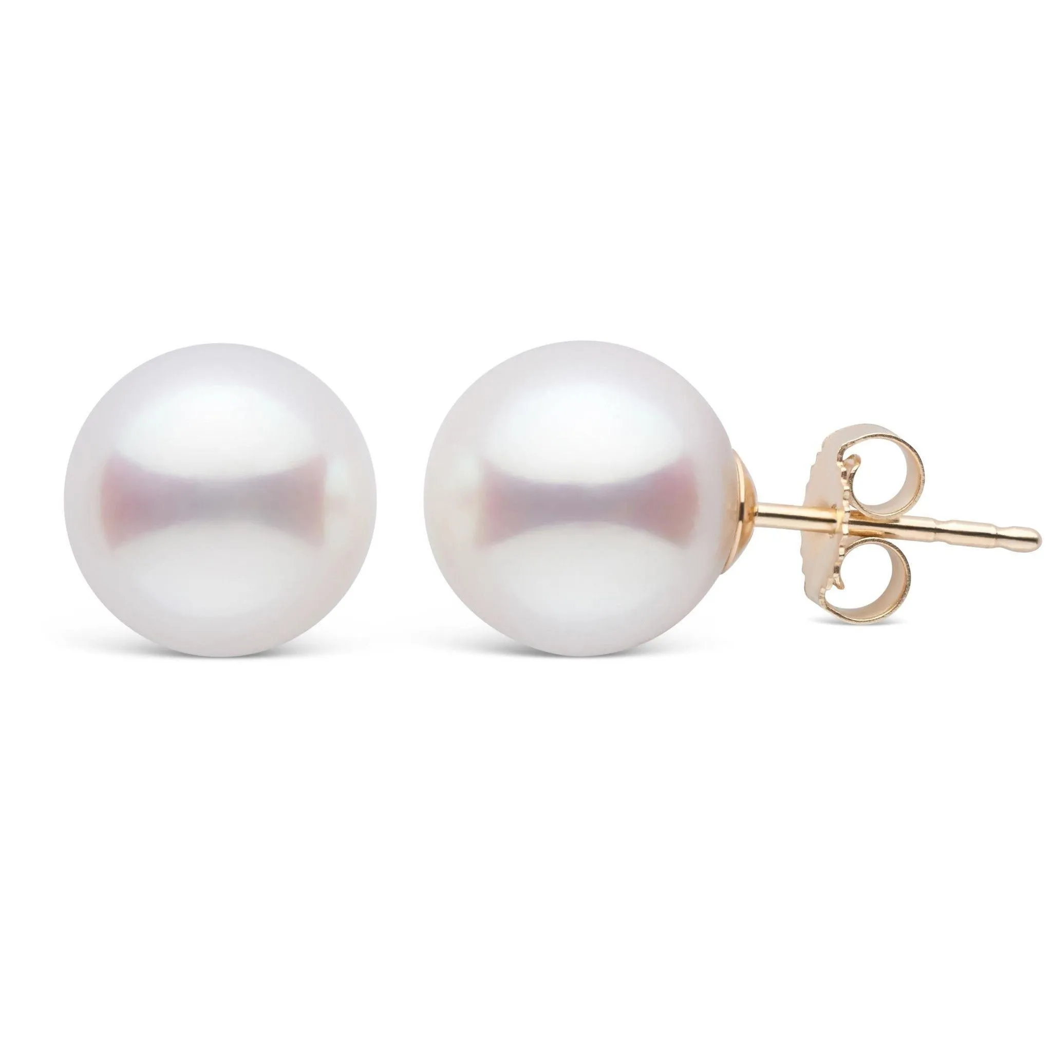 9.0-9.5 mm White Akoya AA  Pearl Stud Earrings