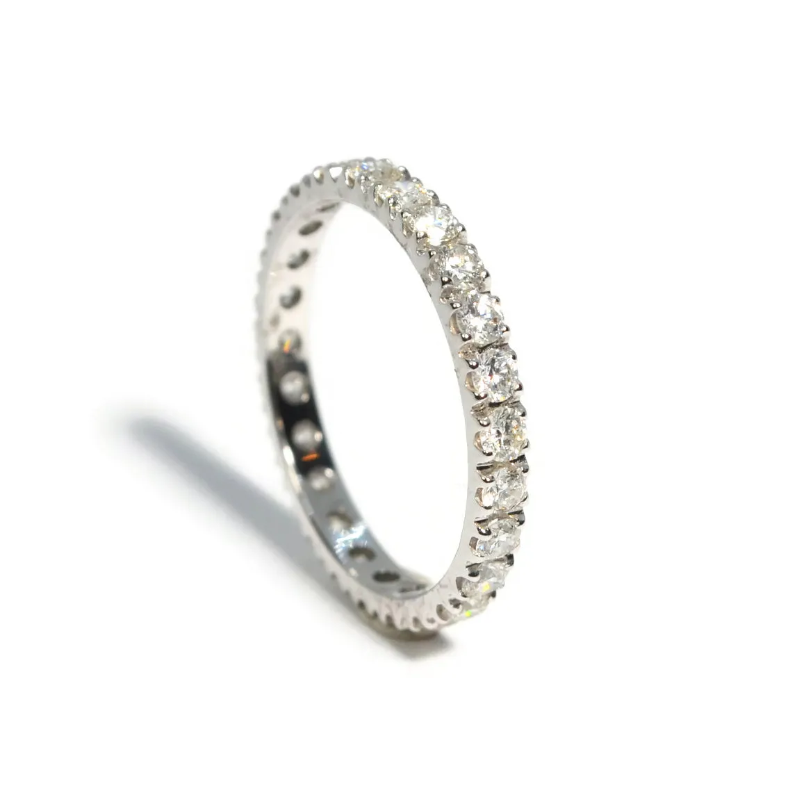 A & Furst - France - Eternity Band Ring with White Diamonds, 18k White Gold