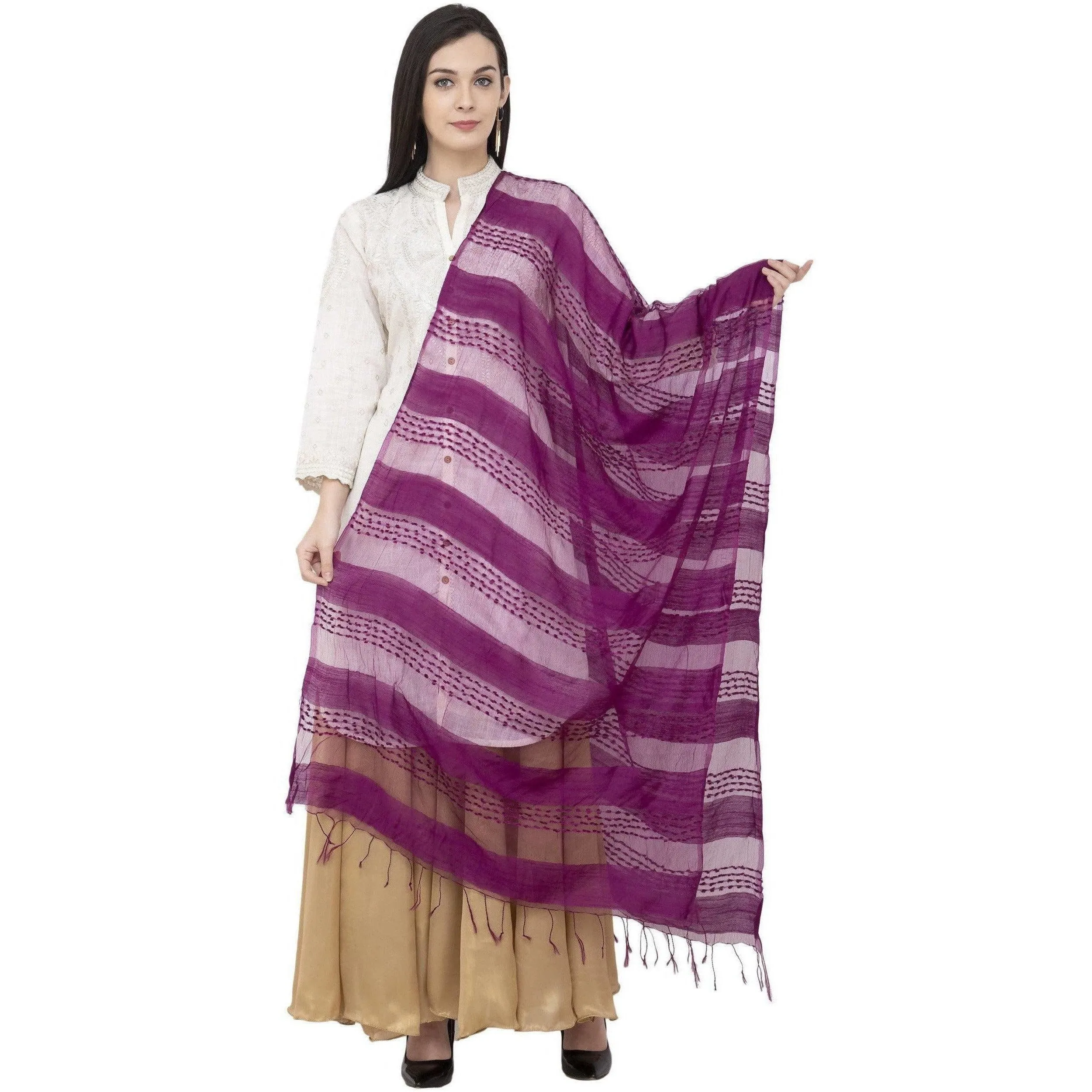 A R Silk Payal Plan Regular Dupatta Purple Color Dupatta or Chunni