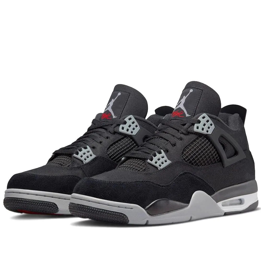 AIR JORDAN 4 BLACK CANVAS