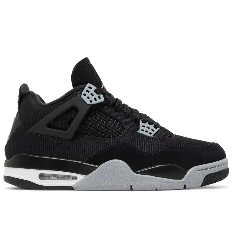 AIR JORDAN 4 BLACK CANVAS