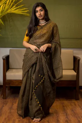 Ajrakh Natural Dyed Kota Doria Saree