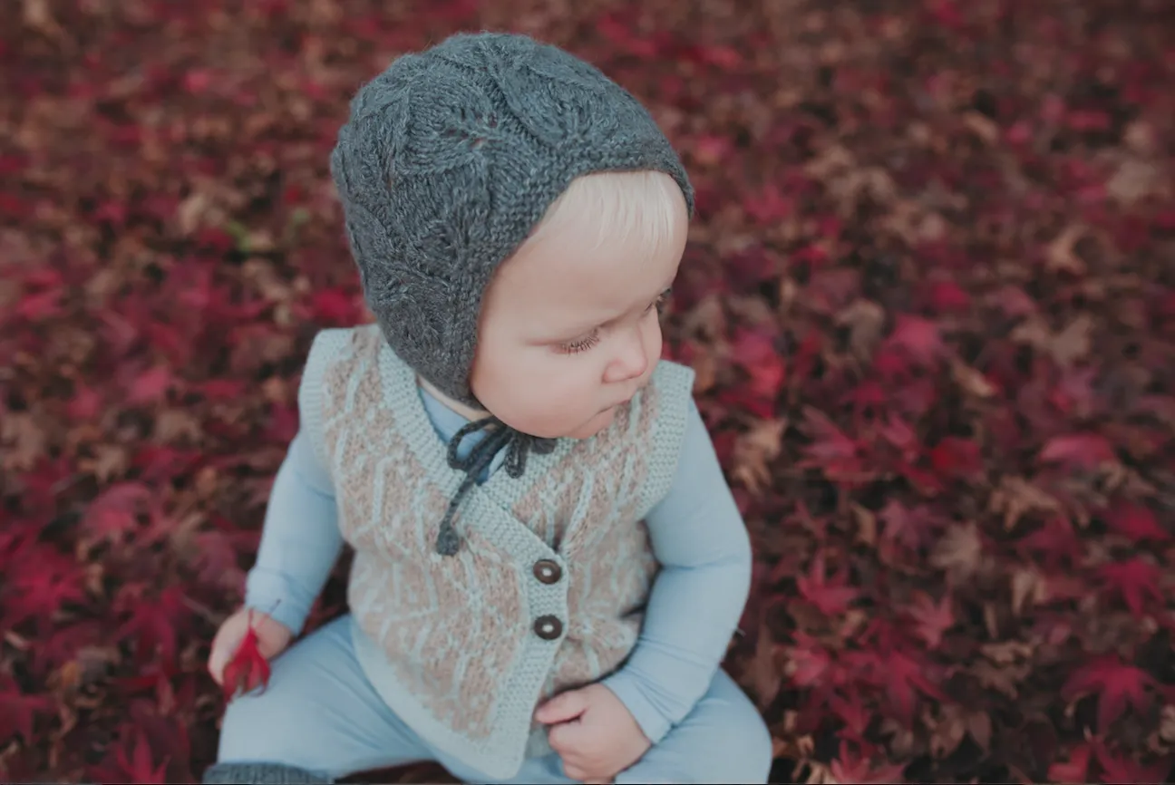 Alpaca Leaf Bonnet - Plant Dyed