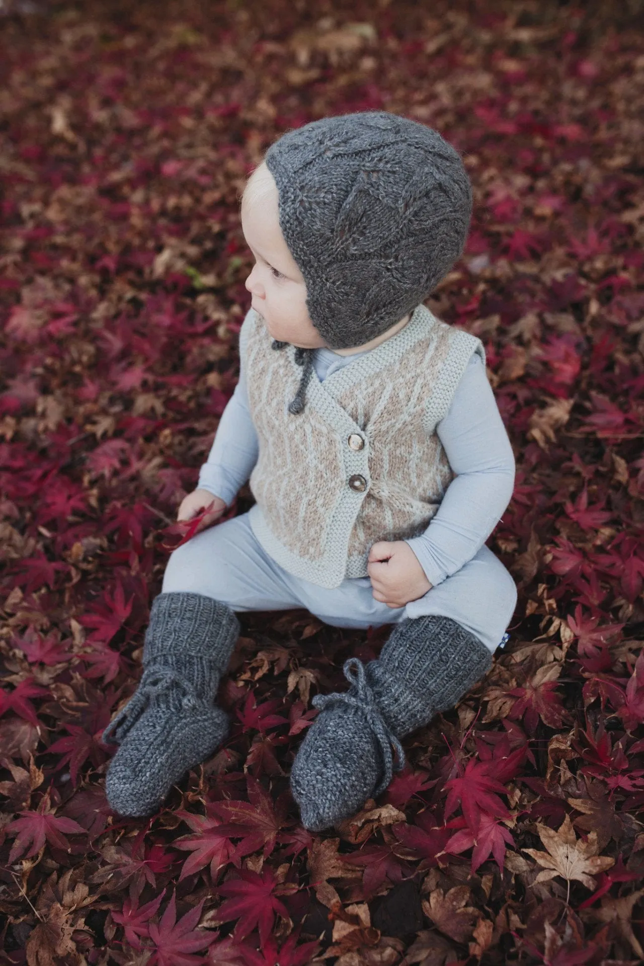 Alpaca Leaf Bonnet - Plant Dyed