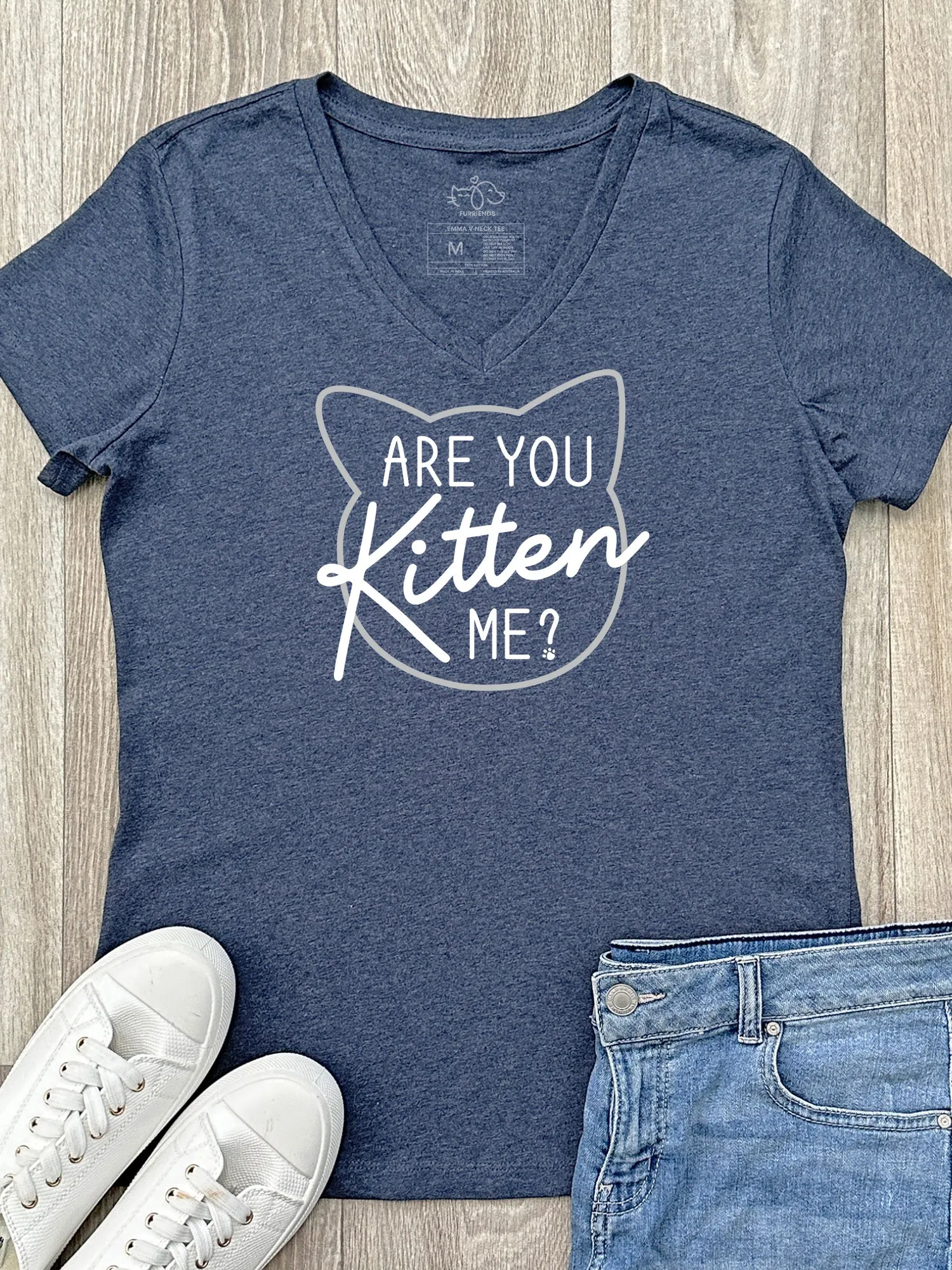 Are You Kitten Me? Emma V-Neck Tee