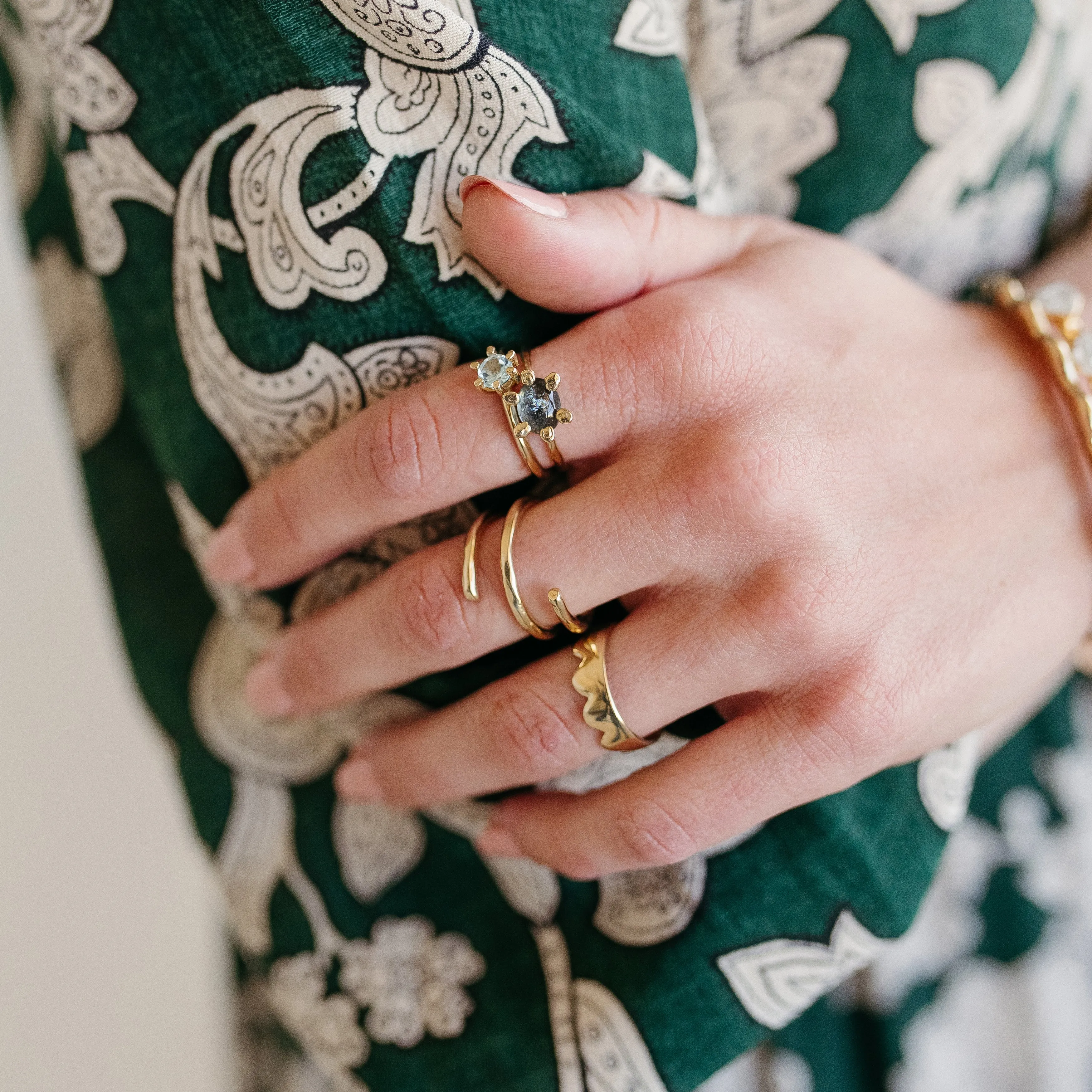 Aster Ring with Blue Tourmaline