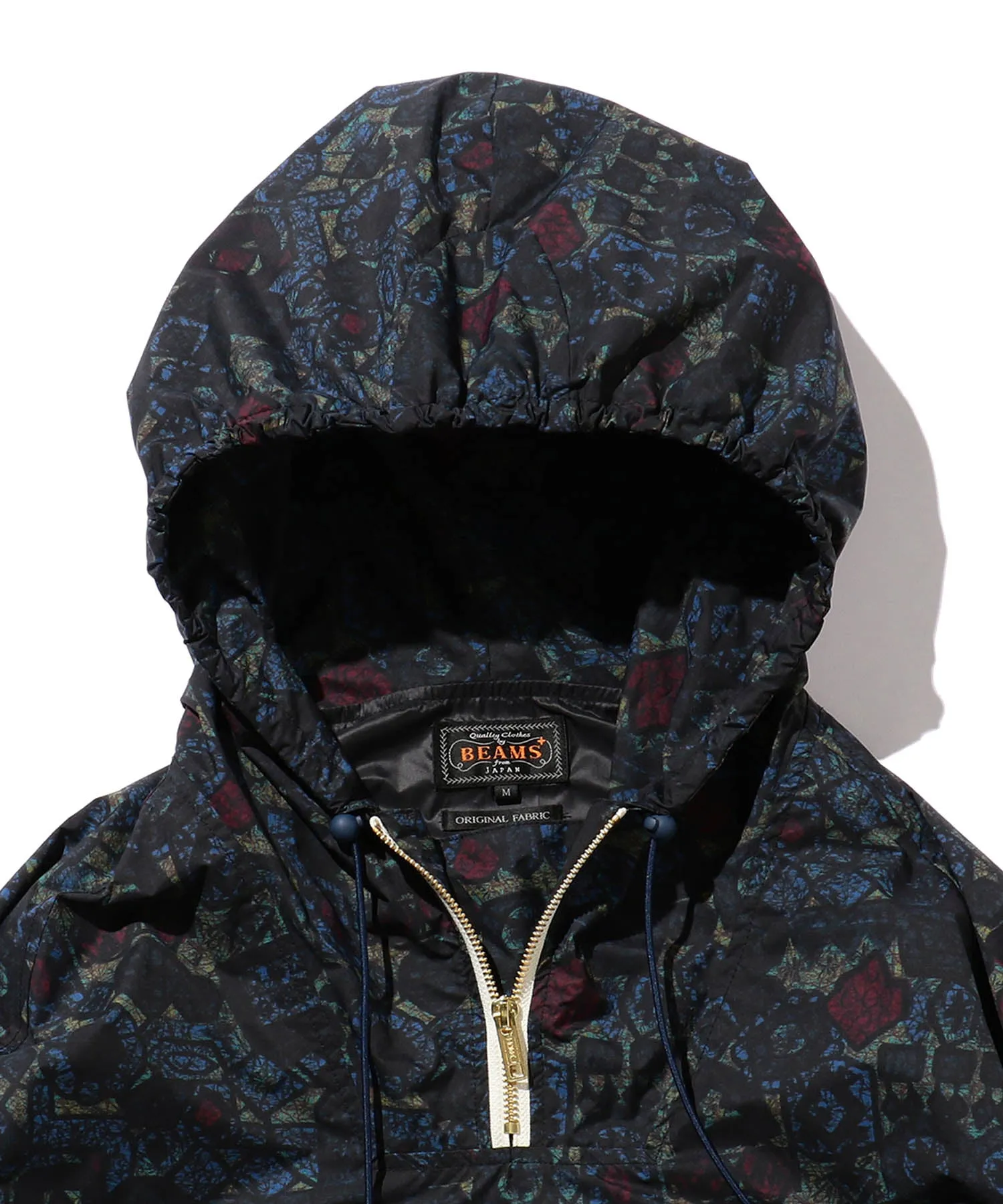 BEAMS PLUS Sports Euro Anorak Nylon Print Navy