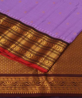 Blue brown handwoven gadwal silk saree