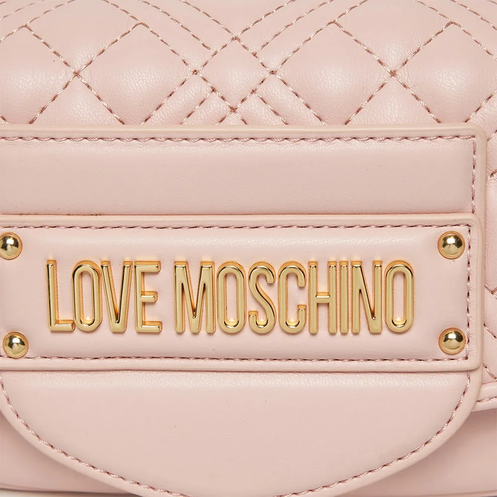 Borsa a Tracolla LOVE MOSCHINO linea Quilted Tab Cipria