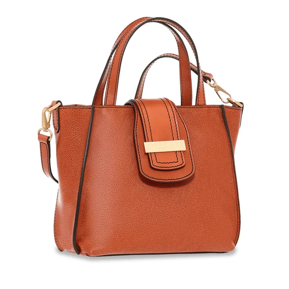 Borsa Donna a Mano con Tracolla THE BRIDGE linea Bice in Pelle Arancio Ruggine