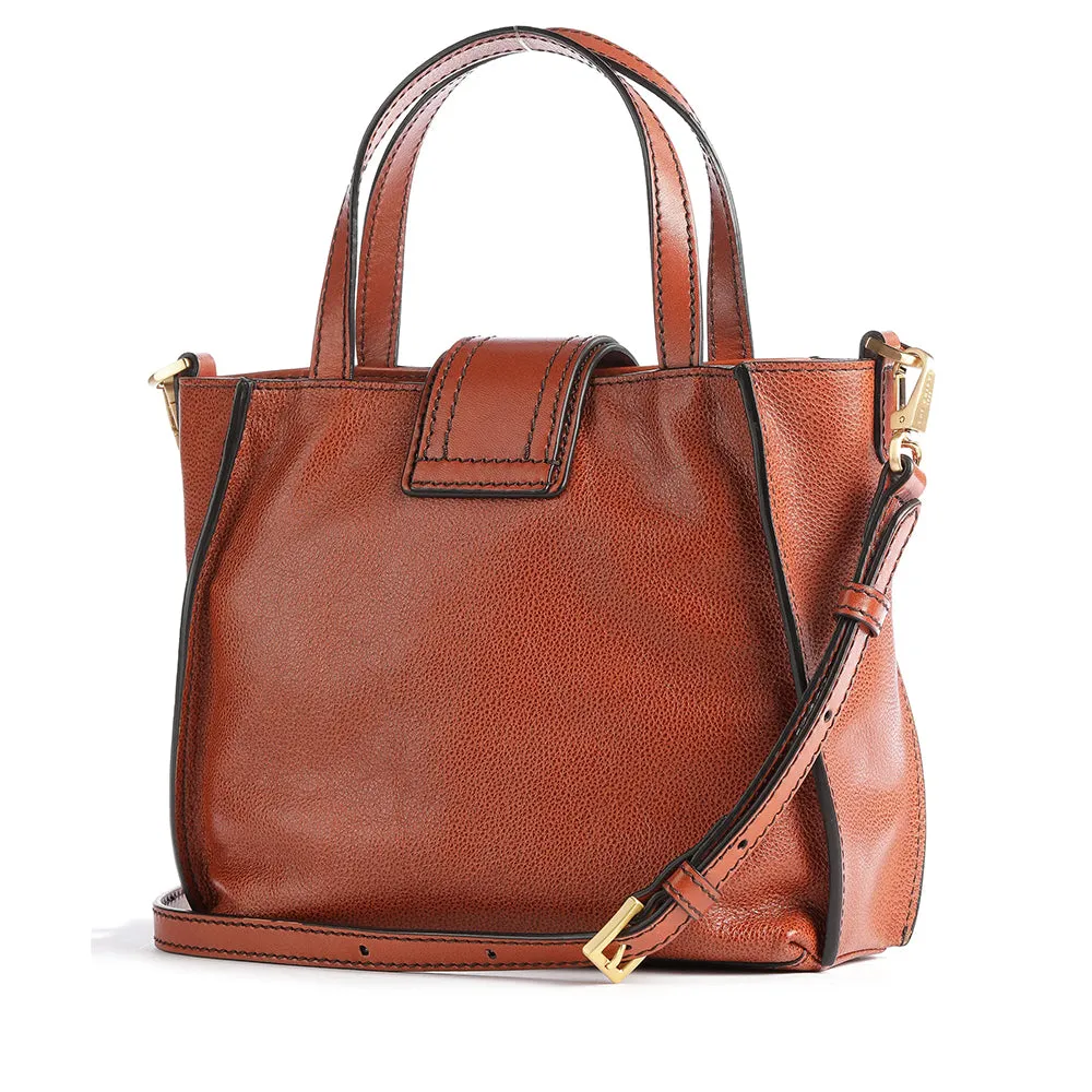 Borsa Donna a Mano con Tracolla THE BRIDGE linea Bice in Pelle Arancio Ruggine