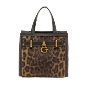 Borsa Donna a Mano GUESS Due Scomparti Linea Bergen colore Leopard