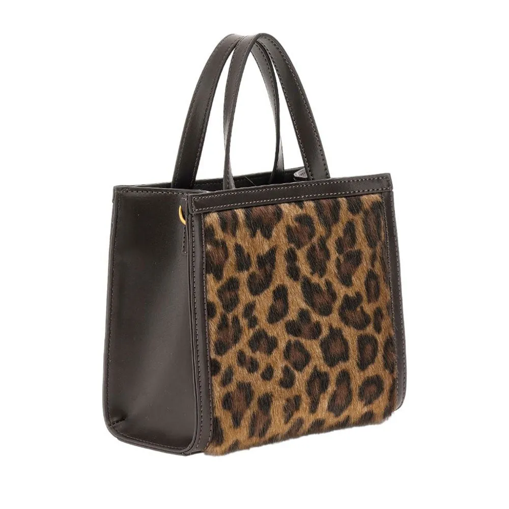 Borsa Donna a Mano GUESS Due Scomparti Linea Bergen colore Leopard