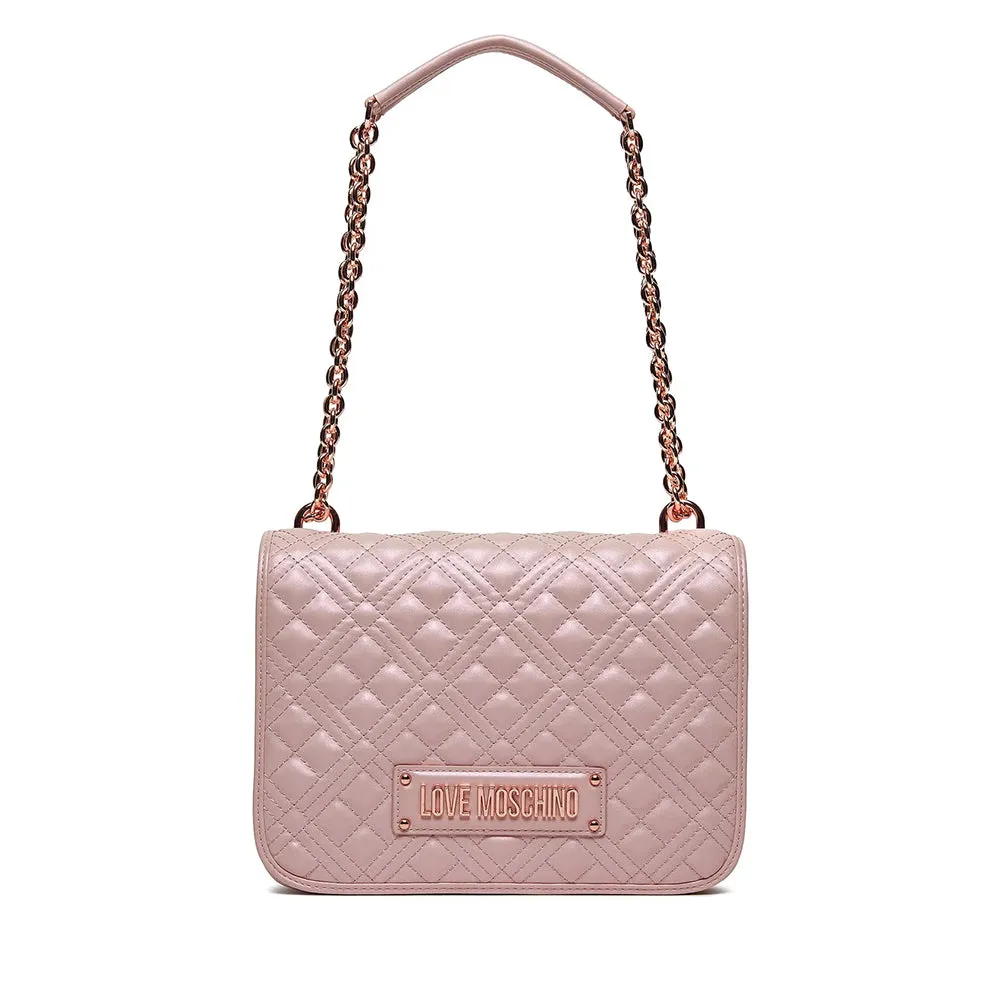 Borsa Donna a Spalla e Tracolla LOVE MOSCHINO linea Quilted Rose Gold Laminato