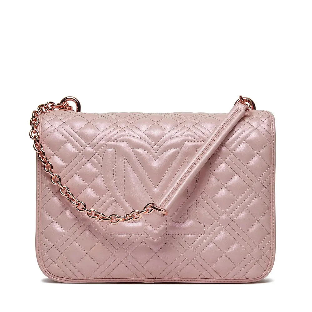 Borsa Donna a Spalla e Tracolla LOVE MOSCHINO linea Quilted Rose Gold Laminato