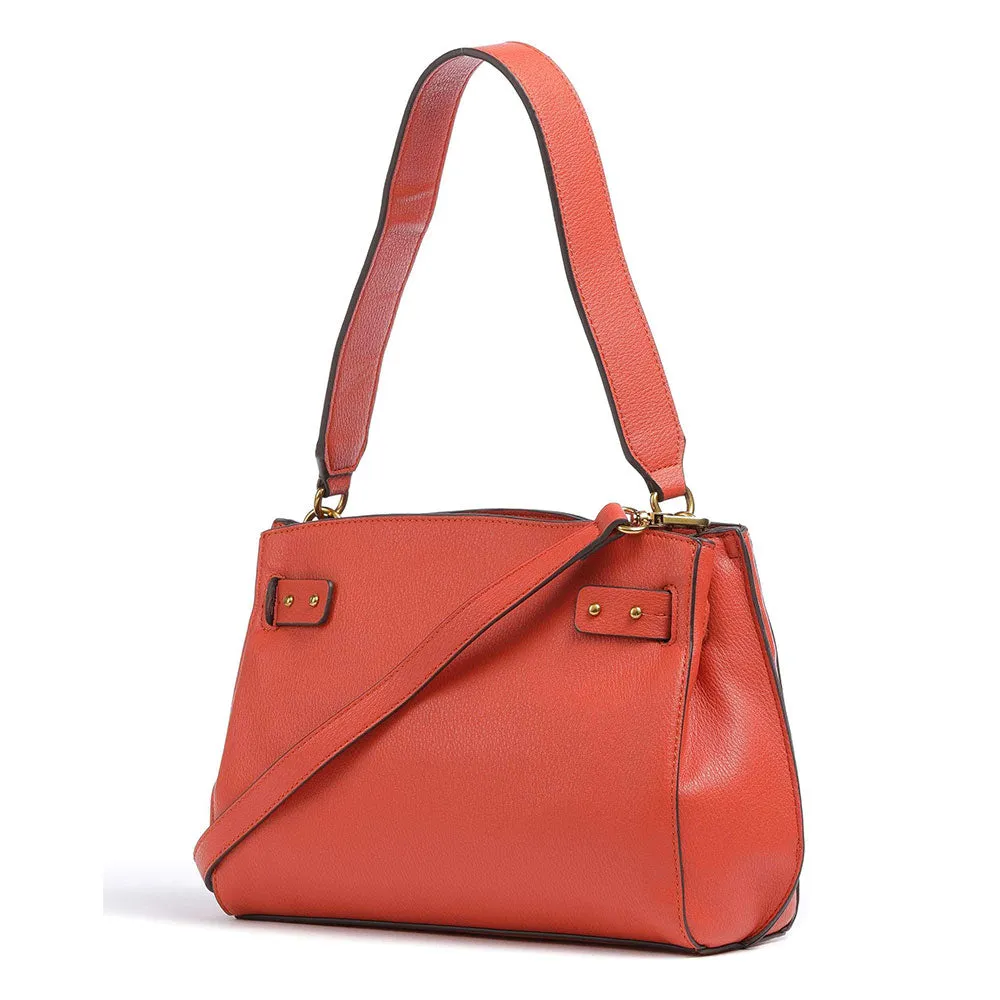 Borsa Donna a Spalla LIU JO Ecosostenibile con Catena Gioiello Arancio AF3147