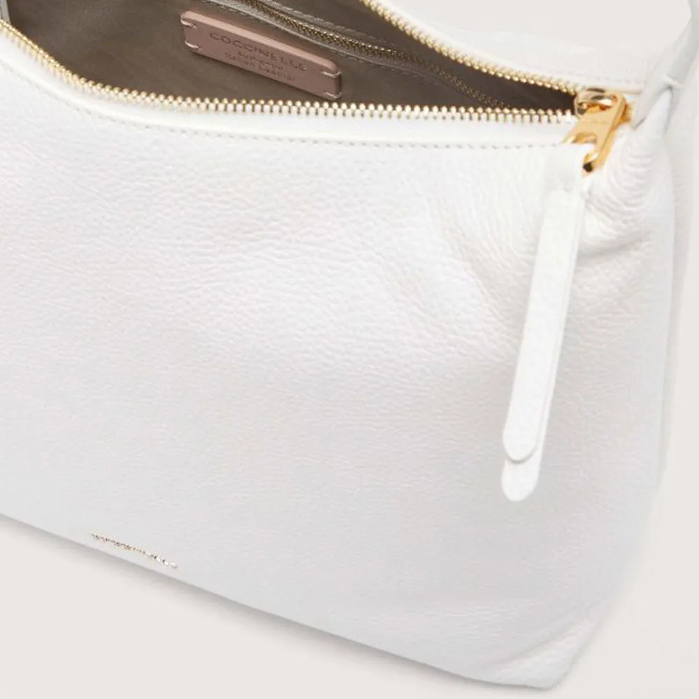 Borsa Donna Hobo a Spalla COCCINELLE in Pelle Linea Gleen colore Brillant White