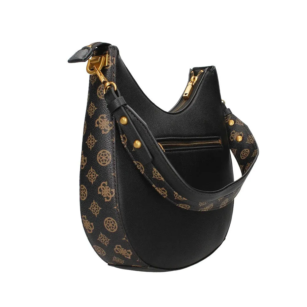 Borsa Donna Hobo a Spalla GUESS Linea Fynna colore Black Multi