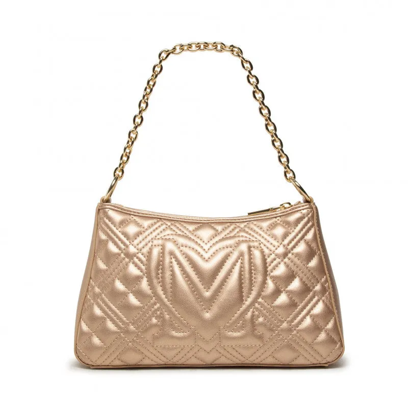 Borsa Donna Hobo a Spalla LOVE MOSCHINO linea Shiny Quilted color Oro JC4135