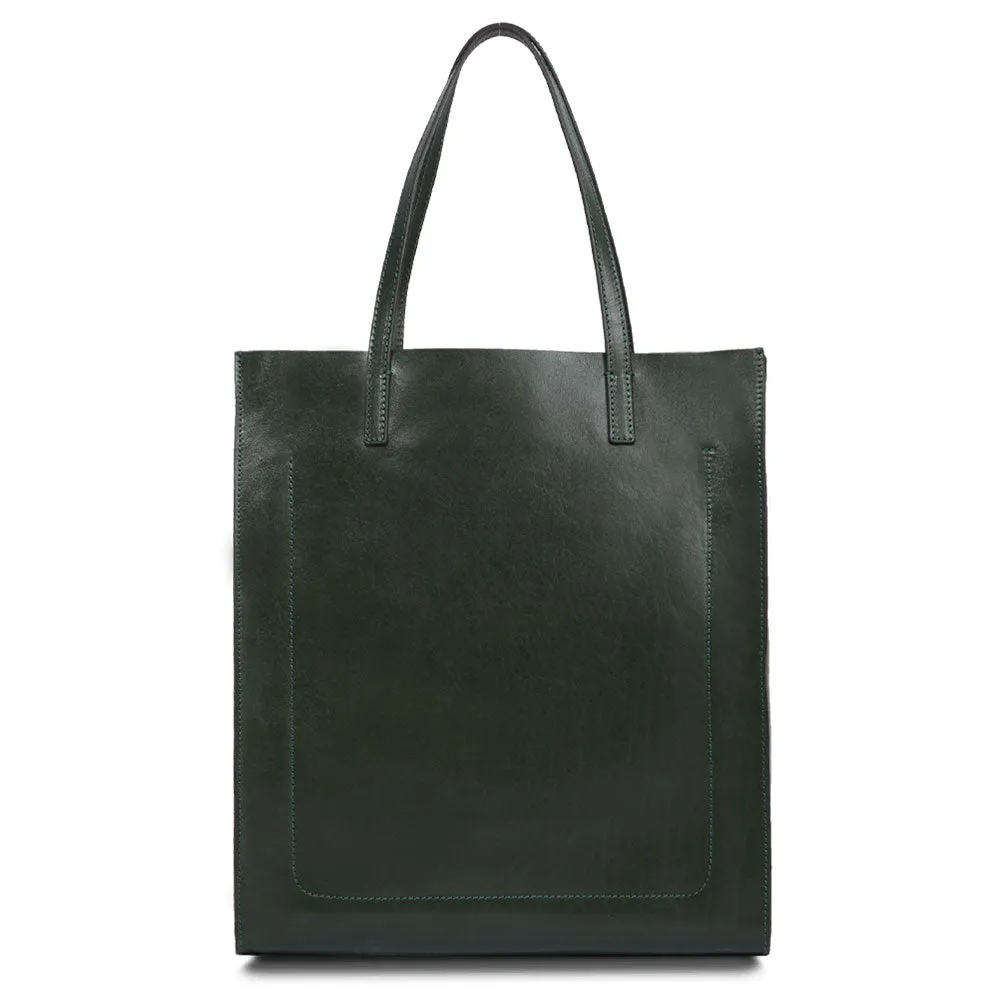 Borsa Donna Shopper Verticale THE BRIDGE in Pelle Verde Malachite linea Mirra