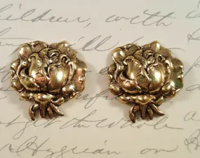 Brass Dapped rose Stampings x 2 - 515RAT.