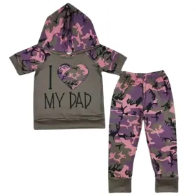 CAMO DAD Short Sleeve Hooded Pant Set Boy/Girl