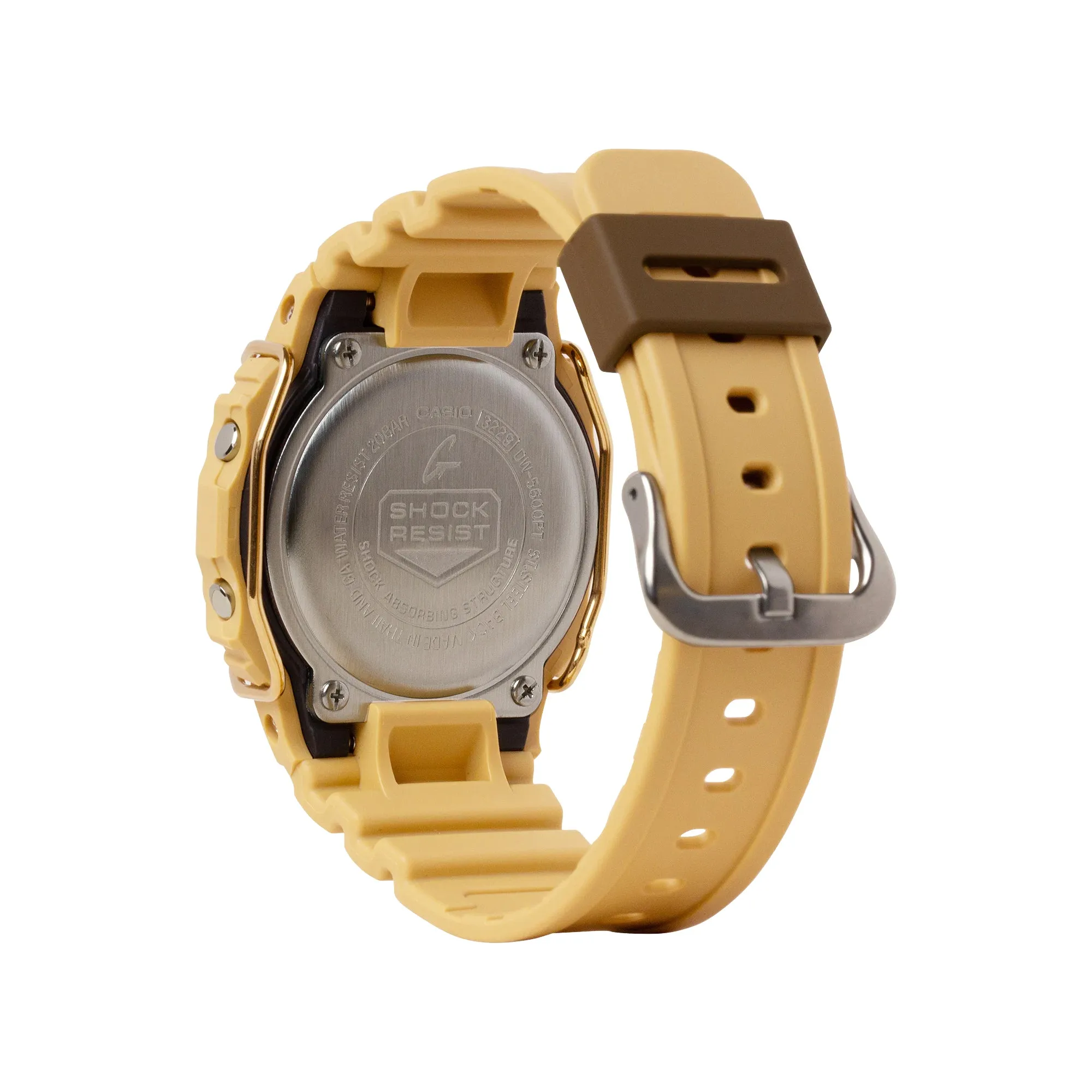 CASIO G-SHOCK DW5600PT-5 Gold IP Yellow Tone Protector Digital Watch