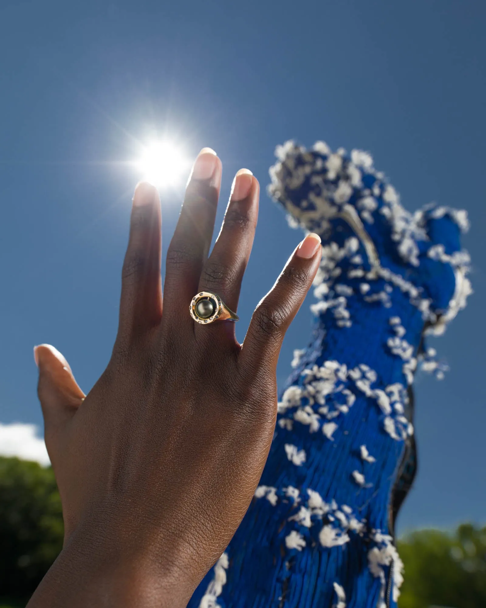 Celeste Ring in 14k Fairmined Gold with Tahitian Pearl