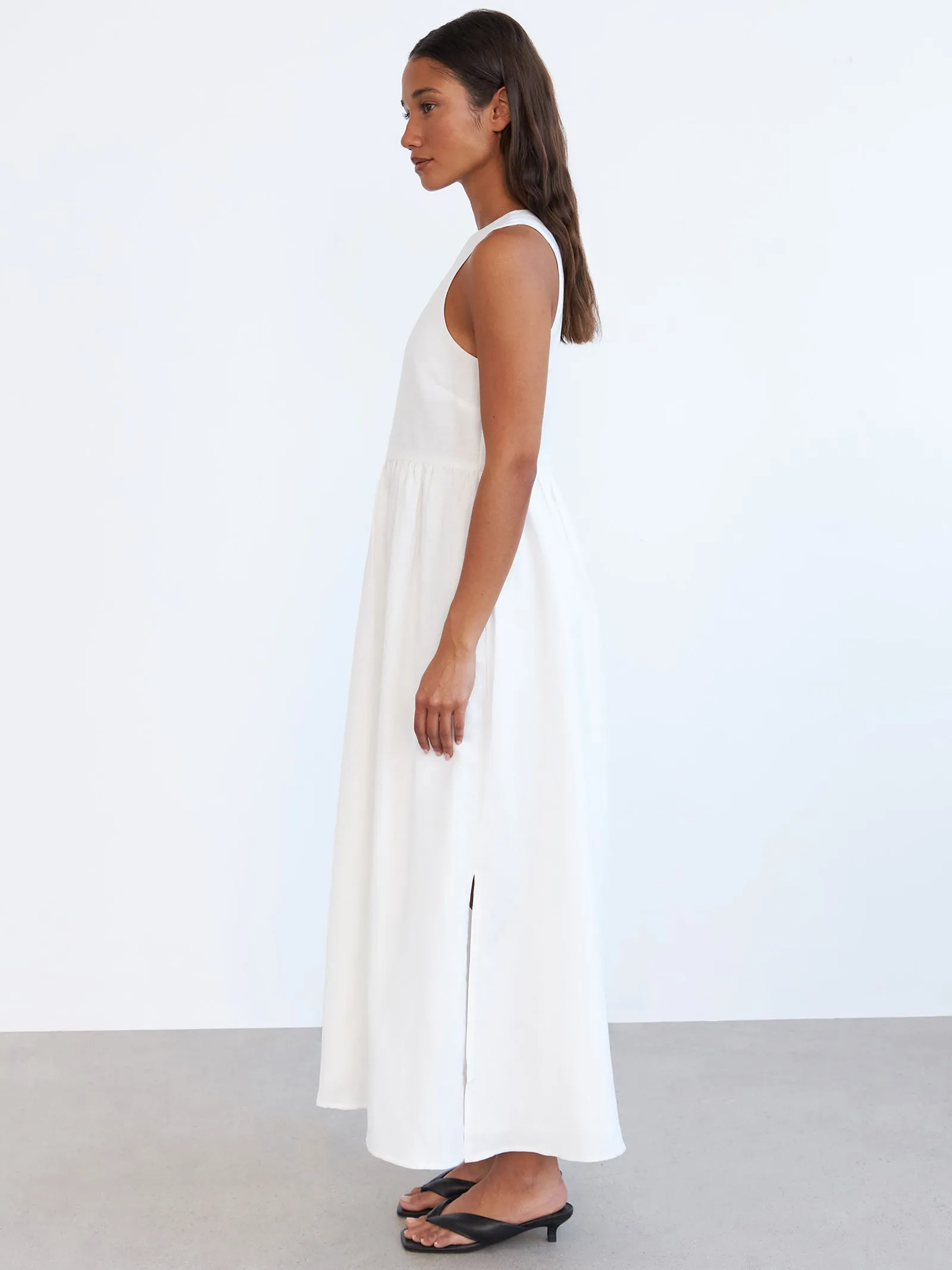 Charlotte Midi Dress In Off White