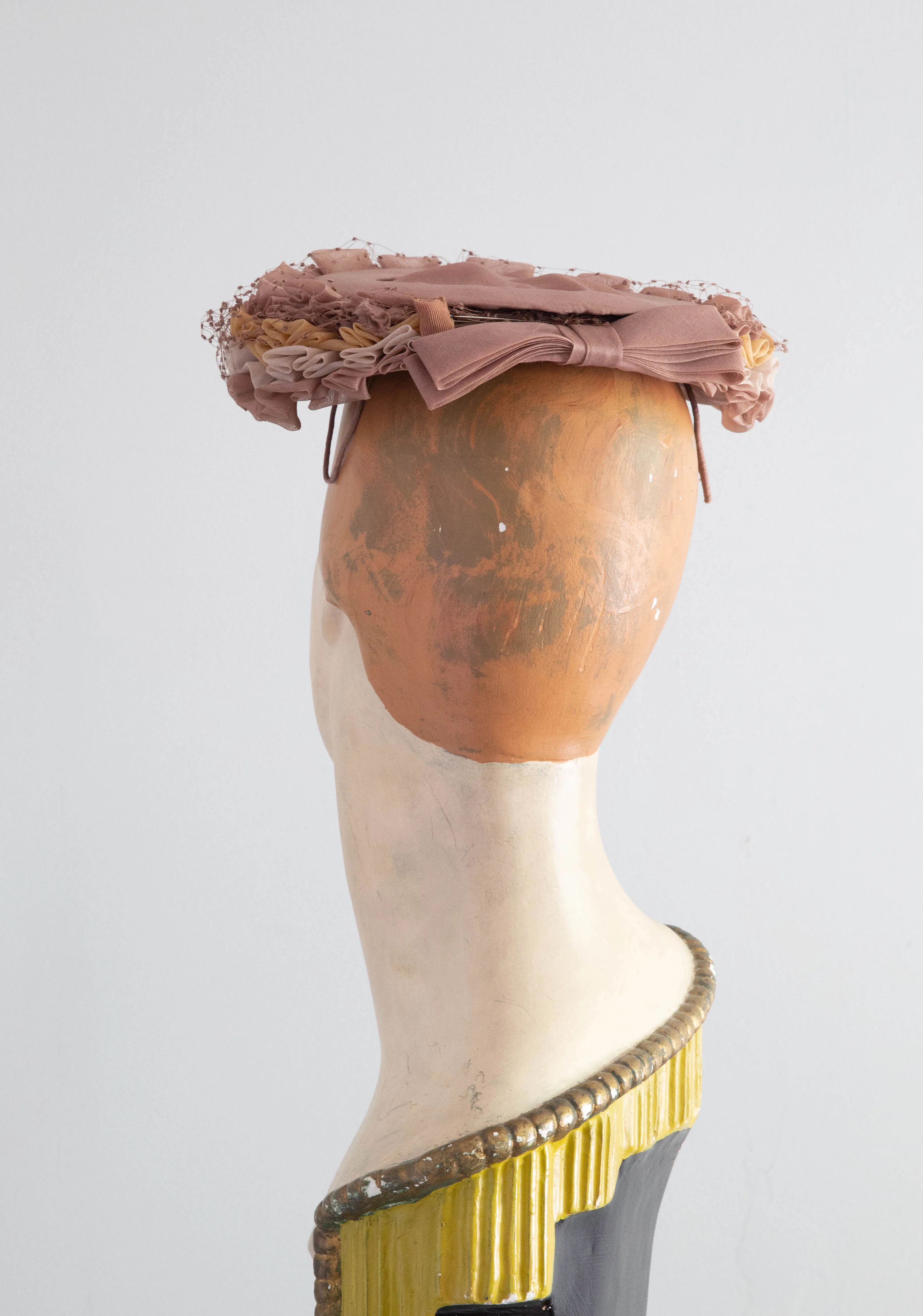 Charming 1950's Autumn Silk Organza Tilt Hat By Laddie Northridge