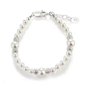 Cherished Moments - Sterling Silver Bracelet with Swarovski Pearl and Stardust Beads