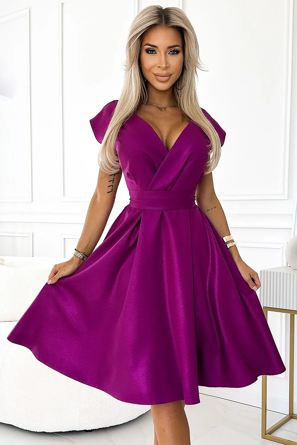 Chic Fuchsia Evening Gown