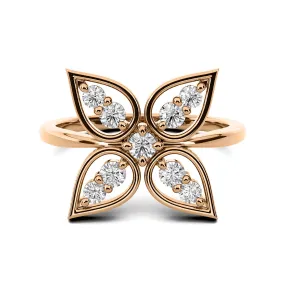 Chorost & Co Private Collection 14K Rose Gold 0.40ct Diamond Flower Ring