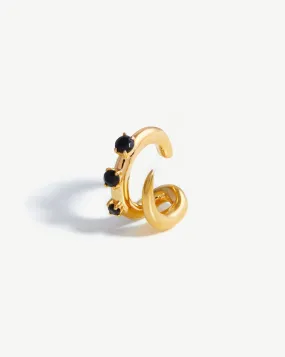 Chunky Claw Pearl Ear Cuff | 18ct Gold Plated/Black Onyx