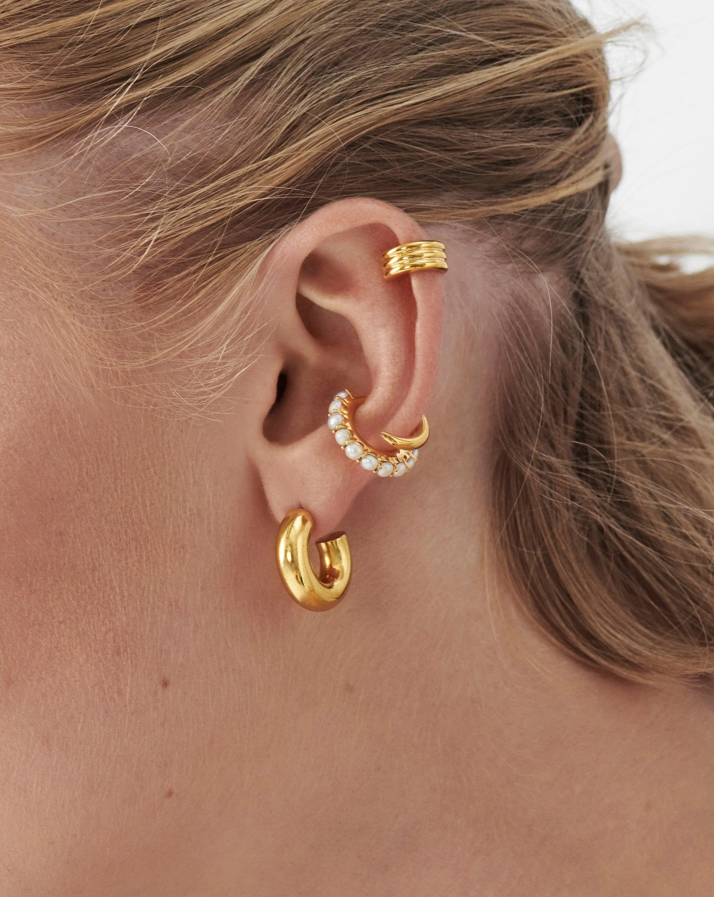 Chunky Claw Pearl Ear Cuff | 18ct Gold Plated/Pearl