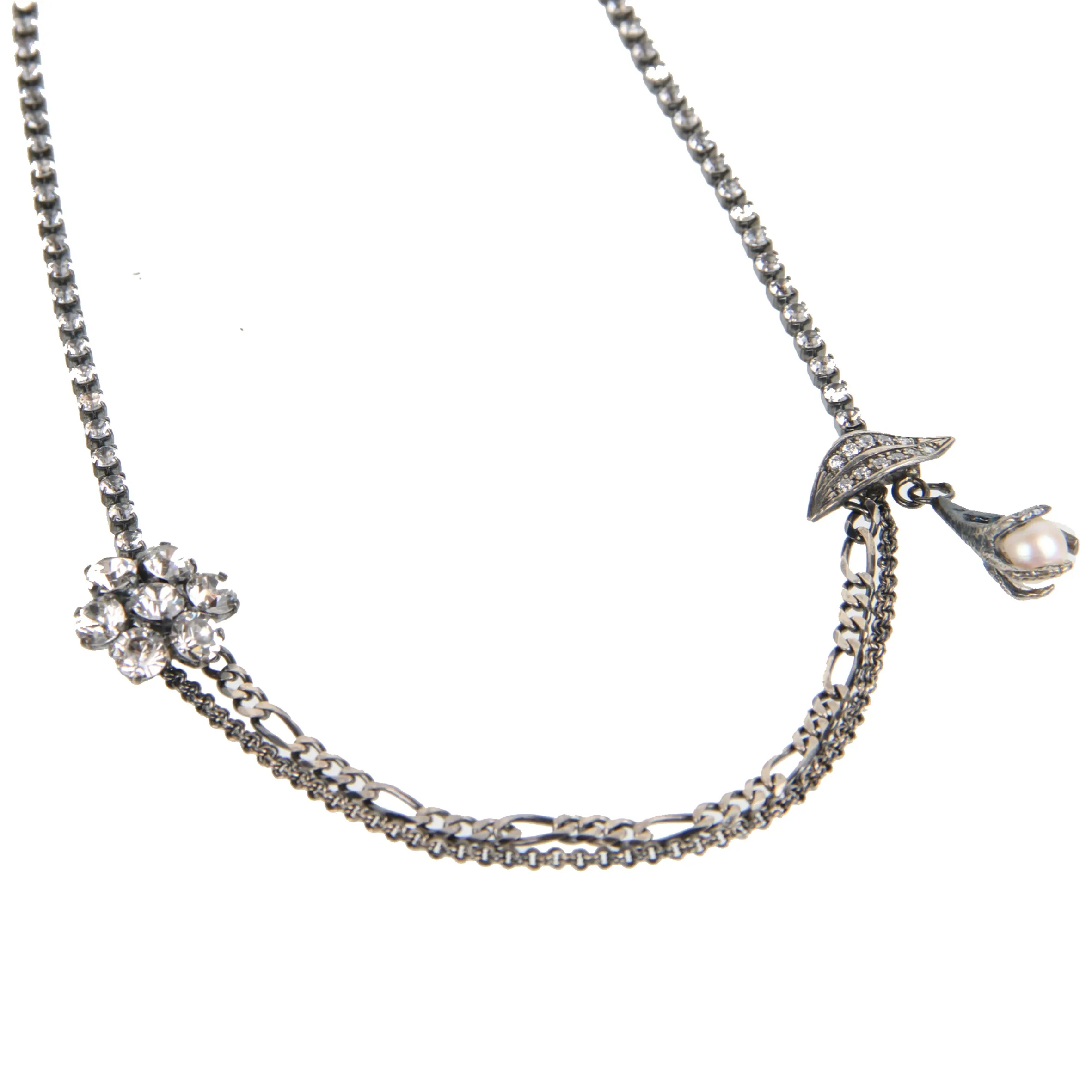 Claw Short Necklace, Silver