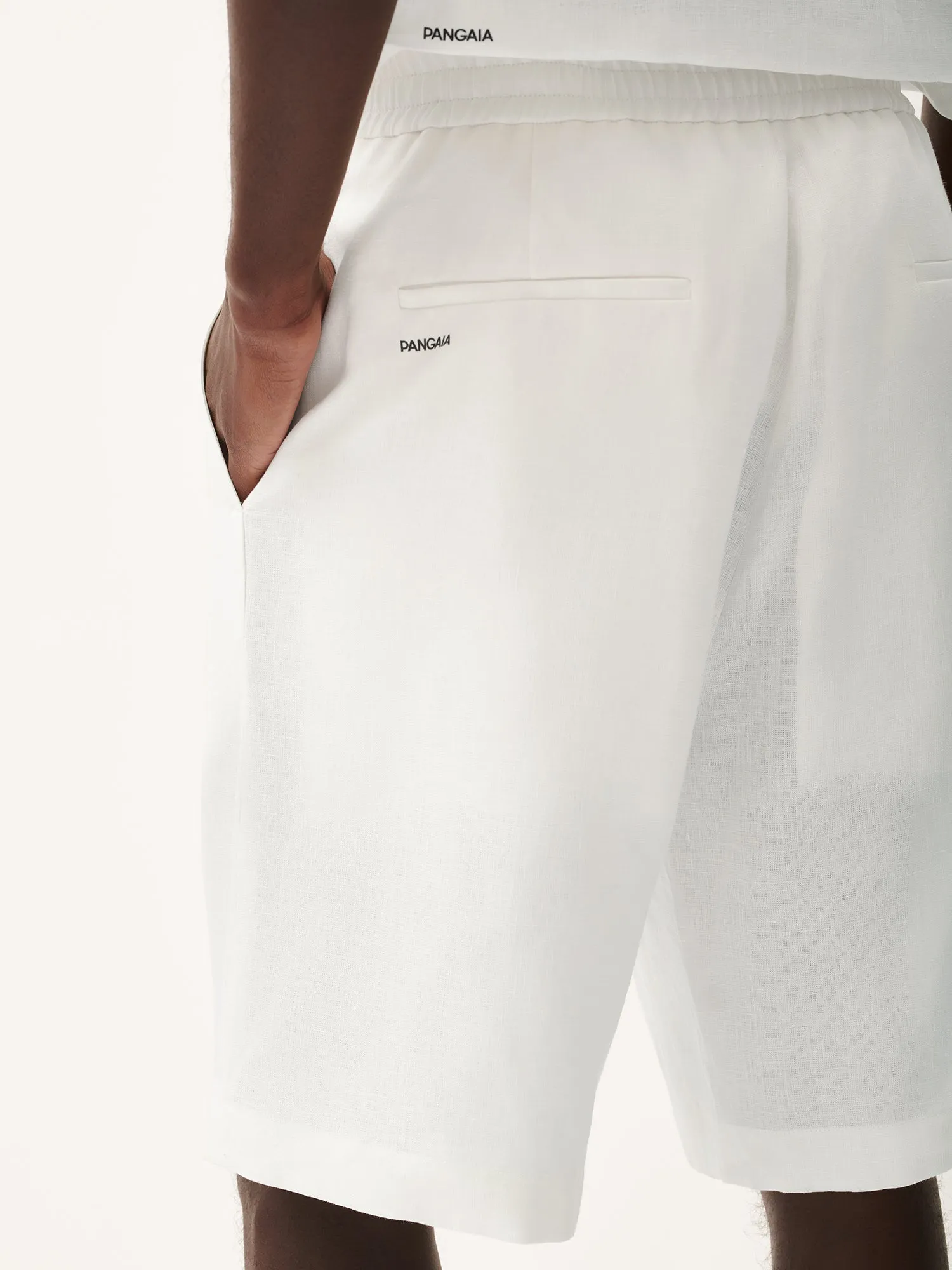 DNA Aloe Linen Long Shorts—off-white