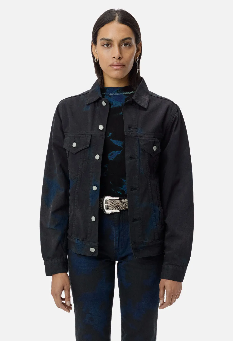 Double Dye Rodeo Denim Jacket / Indigo X Black