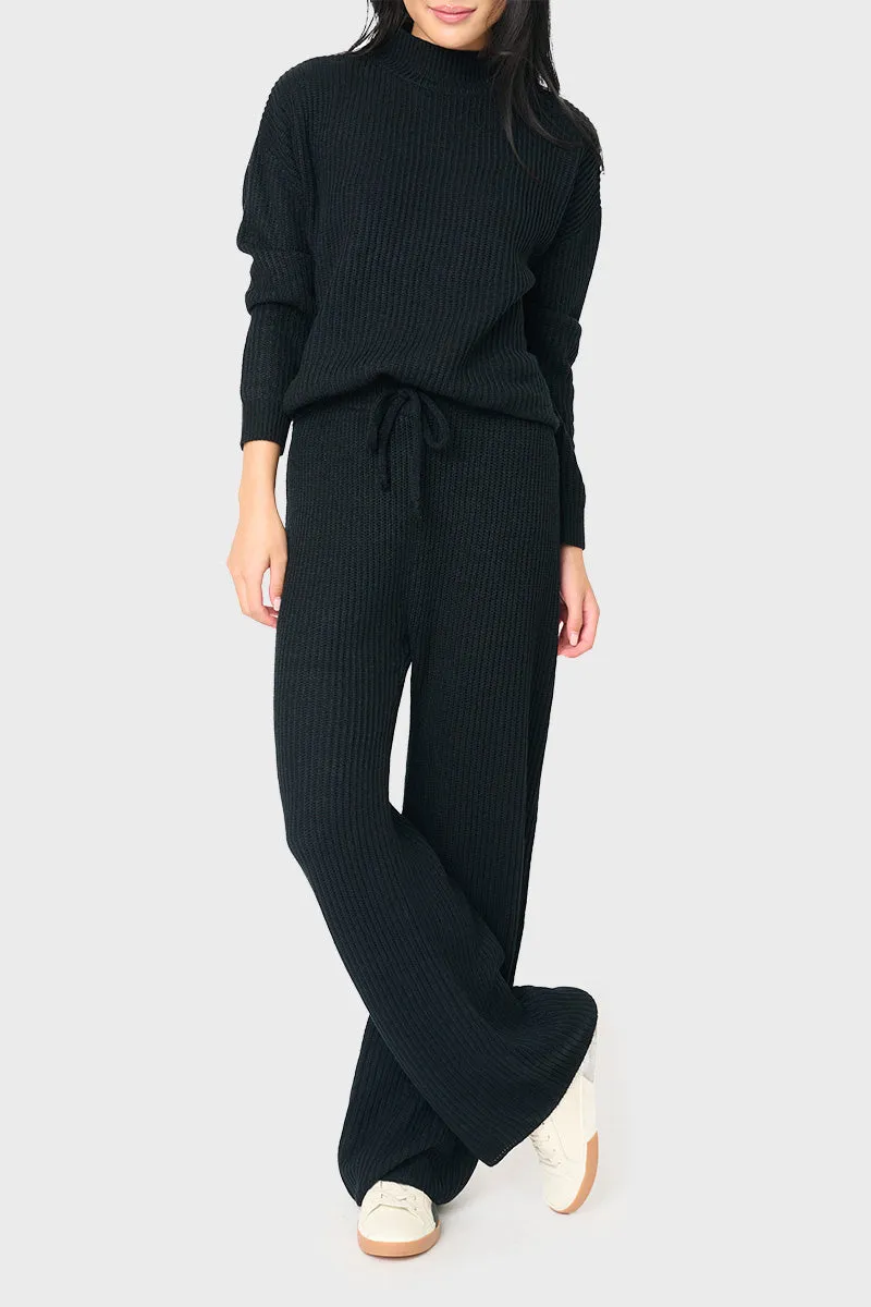 Drawstring Pull On Ribbed Sweater Knit Pant