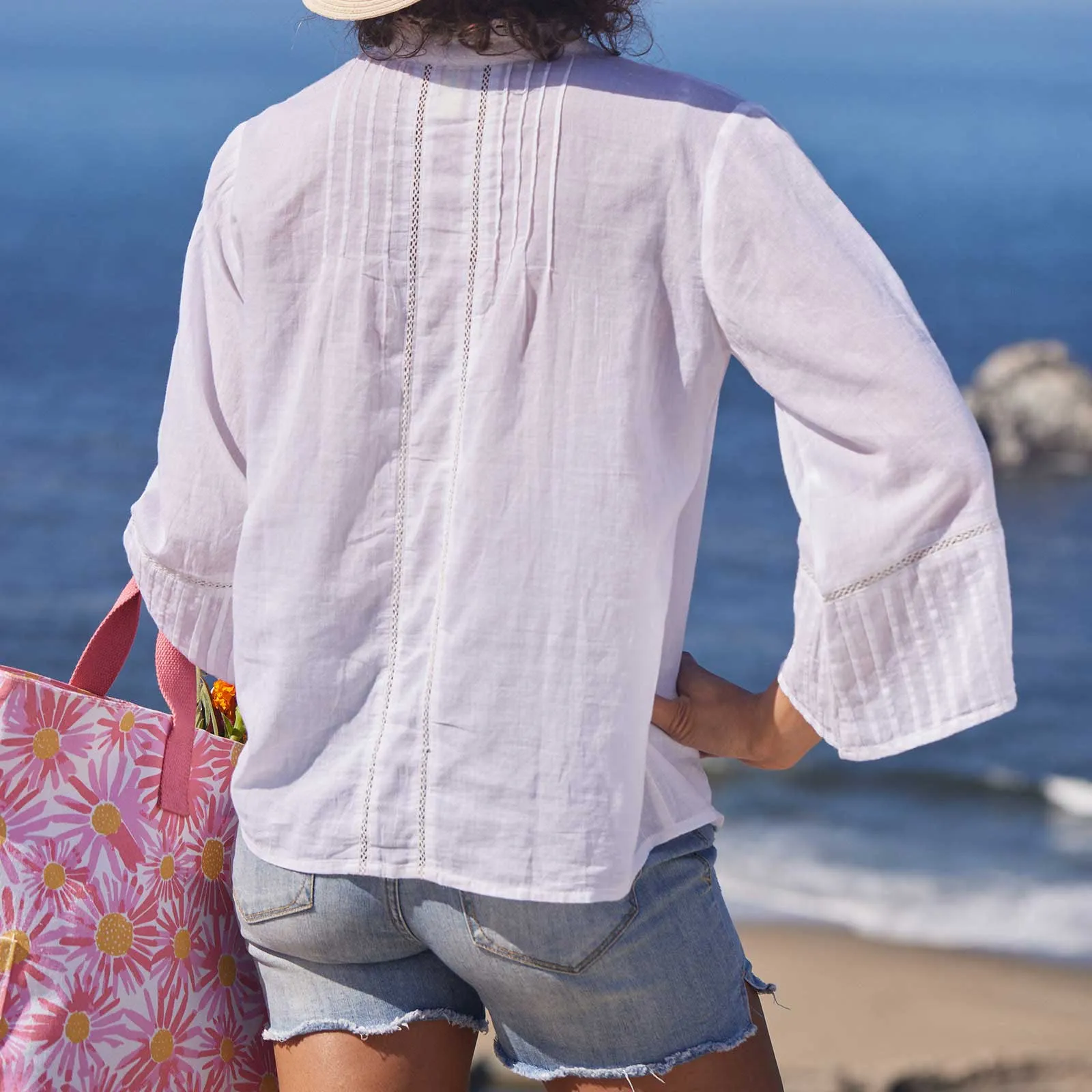 Easy Lightweight White Cotton Blouse