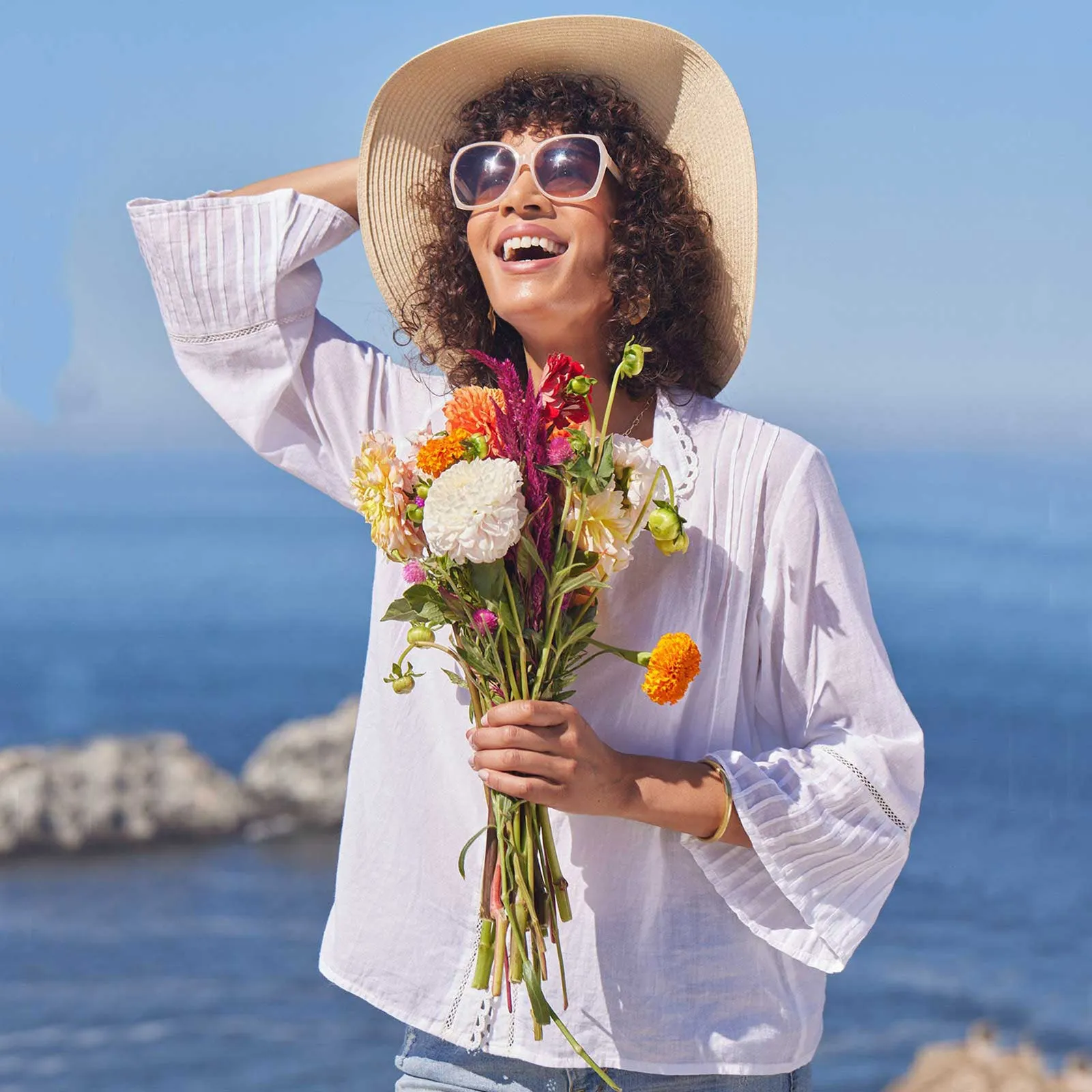 Easy Lightweight White Cotton Blouse